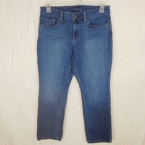 L.L. Bean beanflex straight leg favorite fit blue jeans Size 12 petite Western